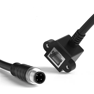 M12 naar RJ45 vrouwelijke RA-kabel